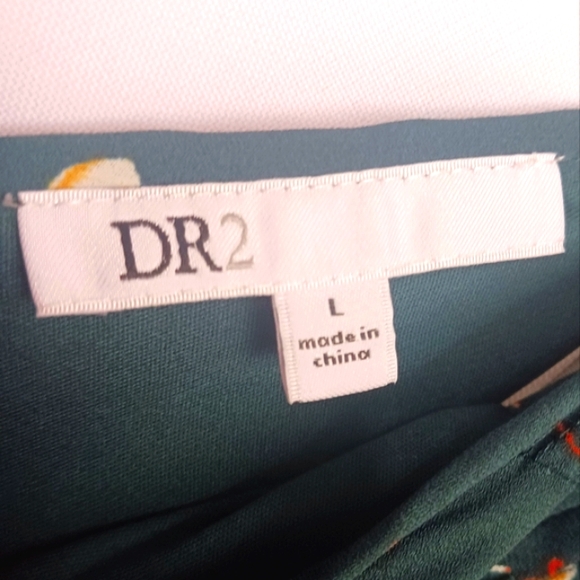 DR2 Women's Emerald Green w/ Floral Pattern Jumpsuit Sz L - Picture 5 of 11